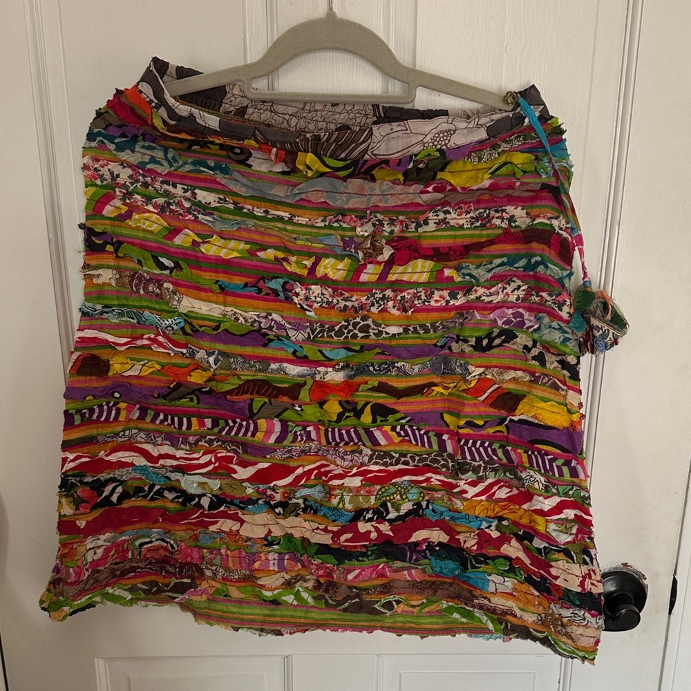 Multicolor Patchwork Mini Skirt